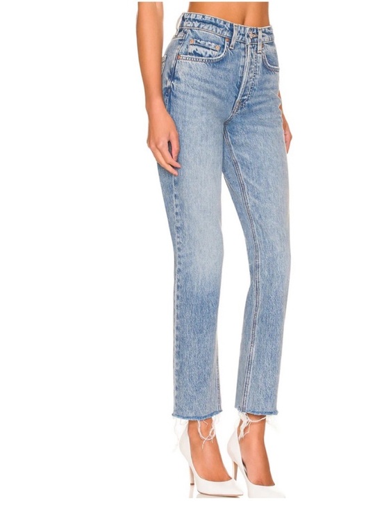 GRLFRND Denim - GRLFRND Karolina High Rise Straight Crop Jeans La Playa Raw Hem Size 27